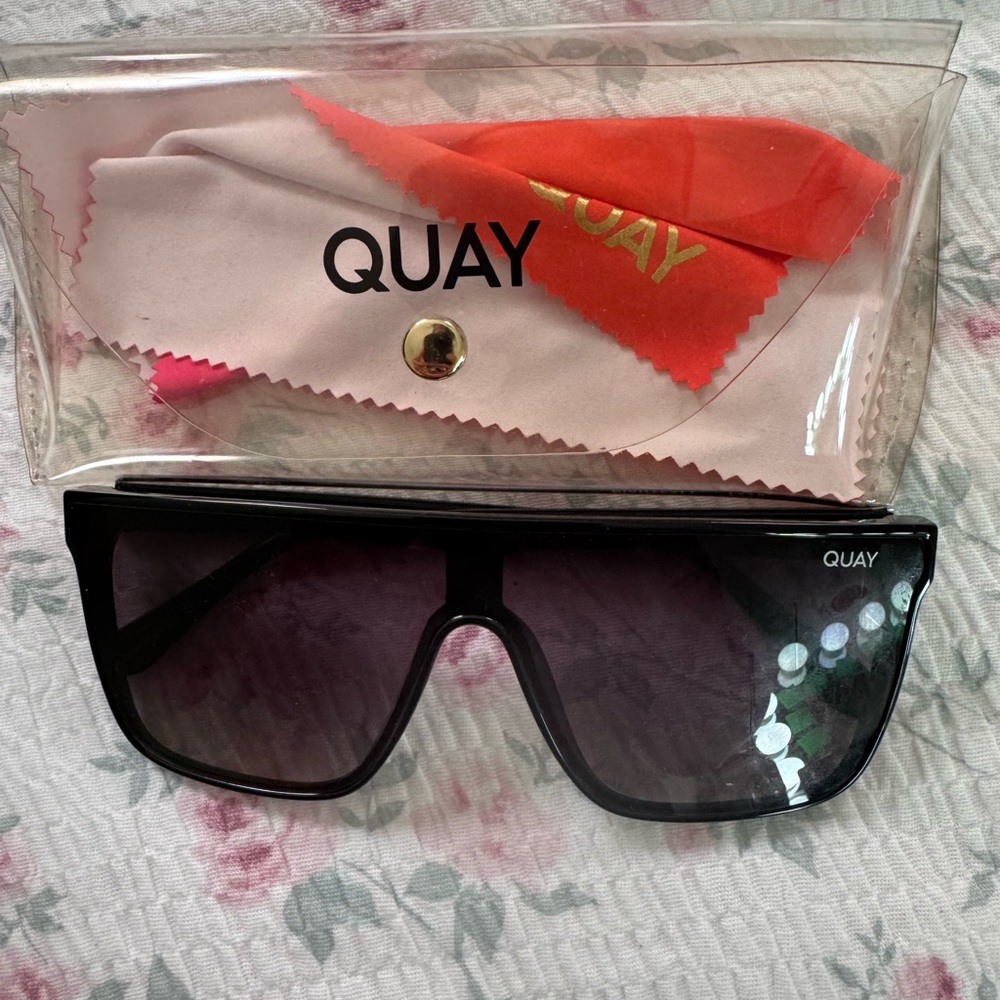 Quay Australia Black Shield Sunglasses
